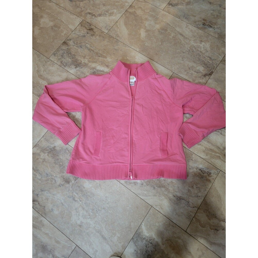 Talbots Active Sporty Gym Pink Zip Up Sweatshirt Large